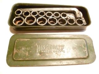 Vintage Hinsdale Hex Socket Set No 12 Antique Tool