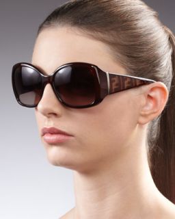 D0A9R Fendi Zucca Sunglasses, Brown