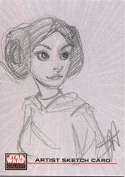 card was drawn by jessica hickman and features princess leia