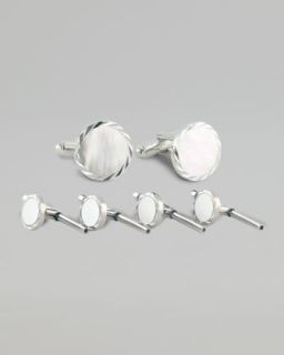N1TDK David Donahue Mother of Pearl Cuff Links & Studs Set