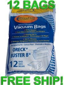 12 Micro Bags for Oreck Buster B BB Handheld Vacuum