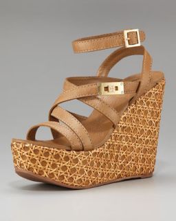 Stuart Weitzman Lanyard & Leather Platform Sandal   