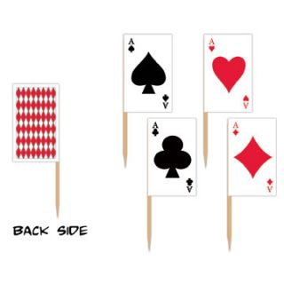50 PLAYING CARDs FLAG Picks cupcake food appetizer party treats poker