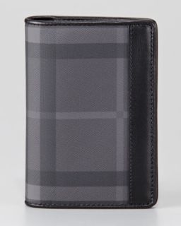 burberry check passport cover charcoal $ 250