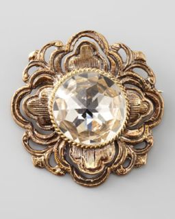 stephen dweck crystal center filigree brooch $ 225