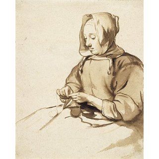 Eeckhout (Woman Doing Handwork, c.1655) Print on Fine Art