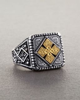 Konstantino Silver & Gold Cross Ring   