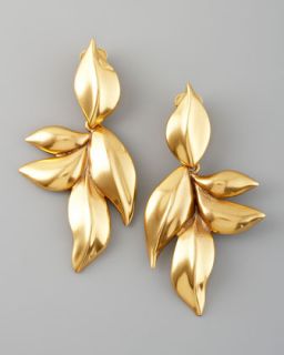  gold leaf clip earrings available in gold $ 240 00 oscar de la renta