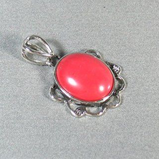 Silver Plated Red Stone Pendant Fancy Pendant   Ladies