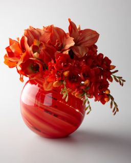 orange sherbet faux floral arrangement $ 285