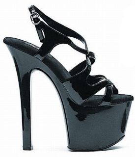 Ellie Shoes Sexy High Heel Strappy Platform Mule Black 7 Heels 711