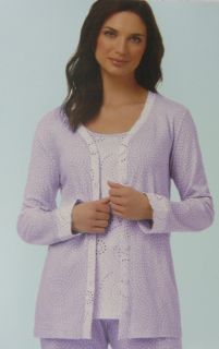 New Carole Hochman 3 Piece Cardigan Pajama Set Many Sizes and Colors $