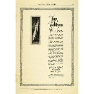 1913 Ad Antique Thin Waltham Pocket Watches Massachusetts