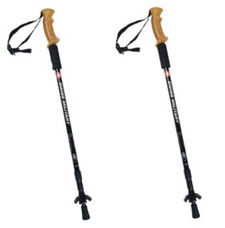 SWISS MILITARY Anti Shock Trekking Hiking Walking Pole Stick Cork