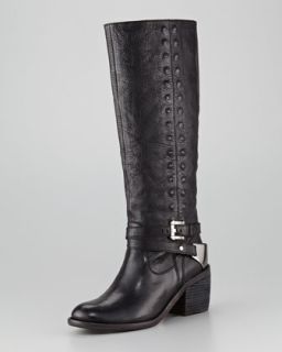  leather boot available in black $ 395 00 donald j pliner bara studded