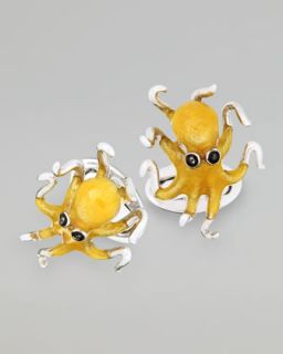 jan leslie octopus cuff links yellow $ 375