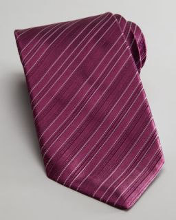 N1VE9 Stefano Ricci Tonal Stripe Silk Tie, Purple