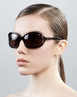 Vivienne Rounded Sunglasses, Dark Havana