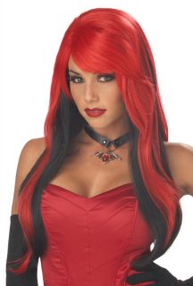 Hot Sexy Vampire Vixen Adult Costume Wig Red Blk 70222