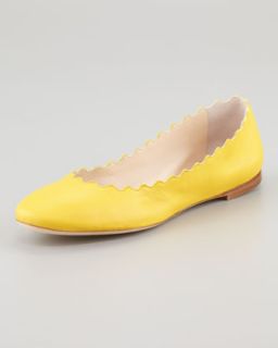 scalloped ballerina flat yellow $ 450