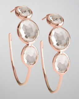 Y09MT Ippolita Rose Clear Quartz Hoop Earrings, Medium