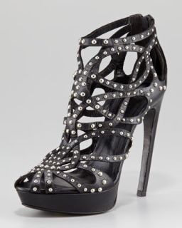 X1K3W Alexander McQueen Studded Leather Cage Bootie