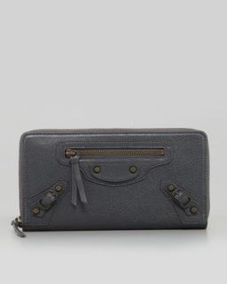 balenciaga classic continental zip wallet gris tarmac $ 525