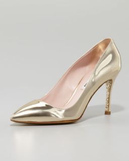  gold available in gold $ 590 00 miu miu specchio pointed pump gold