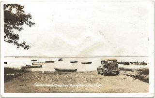 NE Houghton Lake MI 1930s Vintage Car Wood Boats at The Fishemans