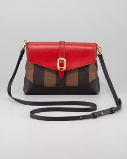 Pequin Pouchette Bag, Tobacco/Red/Black