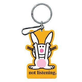 Happy Bunny  Not Listening Plastisol Key Chain  