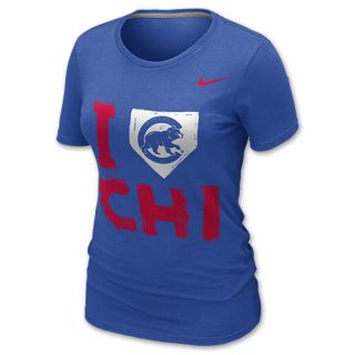 Womens Nike Chicago Cubs MLB I Love T Shirt Royal