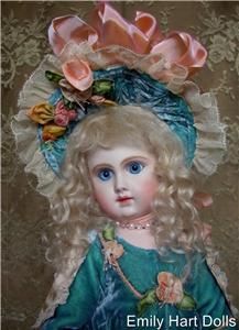 Phenix BEBE Antique Reproduction Bisque Doll by Emily Hart Dress Mary