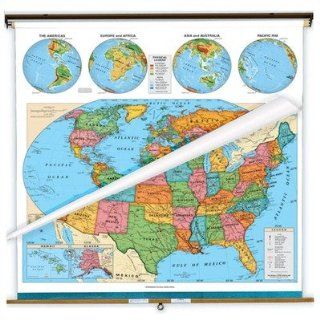 Cram Globes U.S./World Political Roller Map Combo 7930