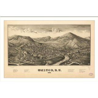 Historic Walton, New York, c. 1887 (M) Panoramic Map
