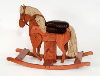 Amish Rocking Hobby Horse Solid Wood Wooden Handcrafted Toddler Toy