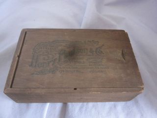 ANTIQUE WOOD BOX HENRY PAULSON & CO WATCH MATERIALS TOOL CHICAGO 3