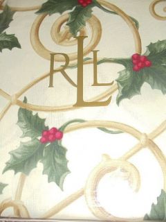 Ralph Lauren Pine Grove Holly Tablecloth Christmas 60 x 84 Brand New