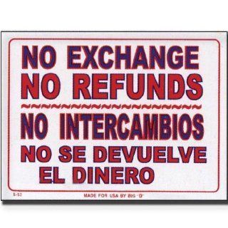 Bazic Products L 53 24 12 in. x 16 in. No Exchange Sign
