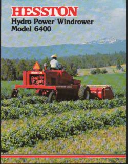 Hesston 6400 Hydro Power Windrower Brochure Leaflet