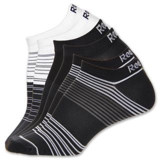 Reebok Stripe No Show Socks 3 Pack White/Black