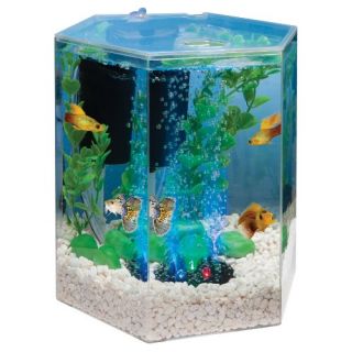 Hexagon Aquarium Kit with LED Bubbler 1 Gallon New