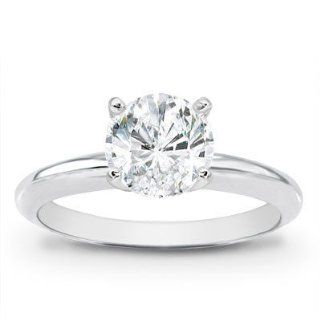 Carat Round Diamond Engagement Ring 14KT (SI 1 H, .50ct) Jewelry