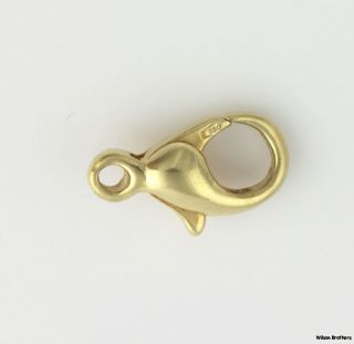High Karat Lobster Claw Clasp   18k Solid Yellow Gold Stationary Bail