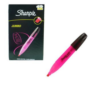 12 Sharpie Jumbo Chisel Tip Pink Highlighters Markers