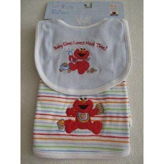 Bib & Burp Cloth   Sesame Street Baby Elmo Appliqued and