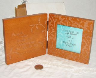 Maya Angelou Quote 3x3 PICTURE FRAME by Hallmark 2003, Engraved Wood