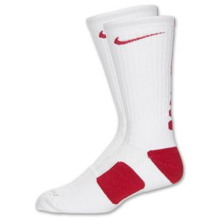 Mens Nike Elite Basketball Crew Socks White/Red