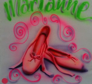 Airbrush Ballet Shoes Slippers Tap Jazz Hip Hop T Shirt Airbrushed