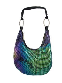 metallic rainbow metal mesh hobo bag purse handbag